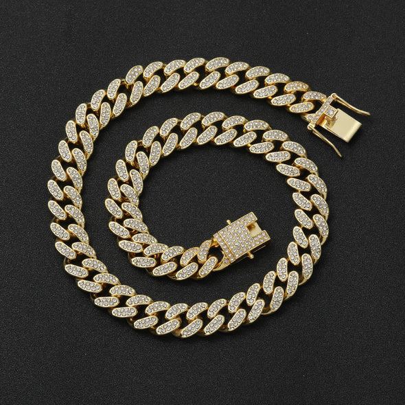 12mm Gold Iced Miami Cuban Chain