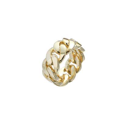 10mm Cuban Ring in Gold