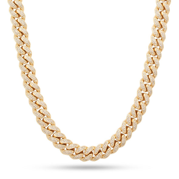 12mm Gold Iced Miami Cuban Chain